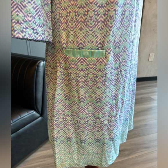 Pretty blues & white 3/4 sleeve dress / UPF 50 fabric - Picture 3 of 9